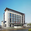 Modern Hospital Building With White Exterior Large Windows Medical Signage And Surrounding Trees