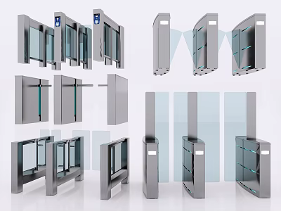 Public Facilities Various Turnstile Gate Designs For Access Control And Security Management 3d model
