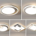 Modern Ceiling Lights With Various Designs Including Round Square And Star Patterns 3d model