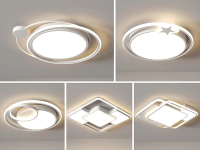 Ceiling Lamp Living Room Main Lamp Cream Fengyun Duo Lamp Dining Room Bedroom Nordic Rotomolding Ceiling Lamp Balcony Lamp 3d model
