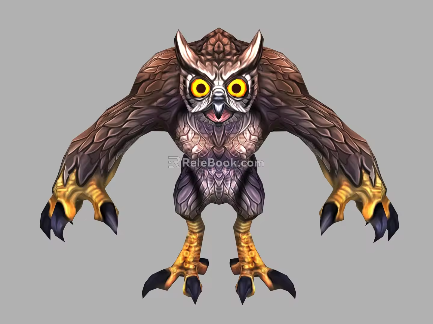 Modern game character owl 3d model