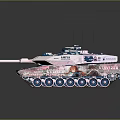Artistic Military Vehicle With Pink White Camouflage Blue Wheels And Antennas