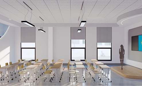 Modern Classroom Multimedia 3d model