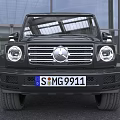 Shiny Black Mercedes Benz G Class SUV Exterior Front View