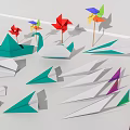 Colorful Origami Crafts Including Paper Boats Cranes Planes And Pinwheels