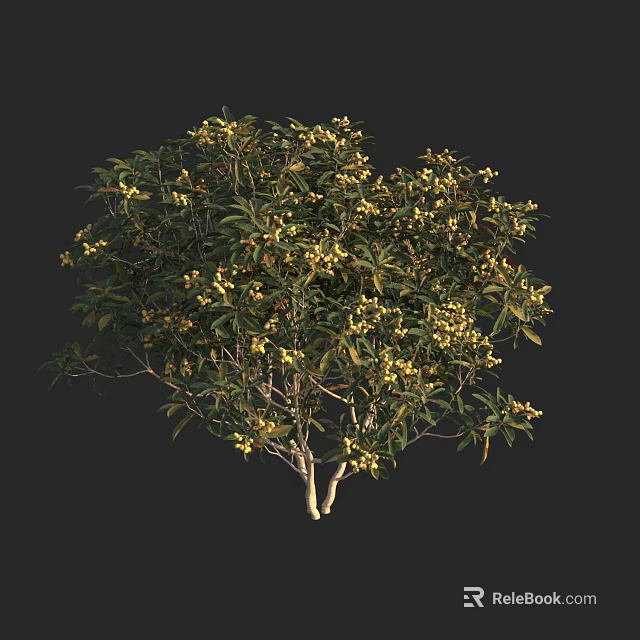 Lush Arbor With Green Leaves And Yellow Flowers In Full Bloom 3d model 
