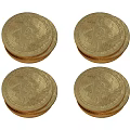 Decorative Ornament Set with Stacked Gold Bitcoin Coins Featuring Bitcoin Symbol B