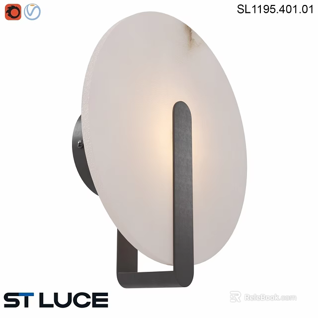 Modern Indoor Wall Light With White Shade And Black Metal Frame Design 3d model 