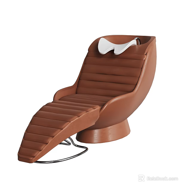 Brown Ergonomic Recliner Lounge Chair With White Cushion And Comfortable Design 3d model 