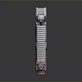 Futuristic Sci Fi Pistol Weapon With Mechanical Design Gray Orange Color And Tactical Grip