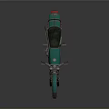 Vintage Teal Motorcycle with Black Seat Headlight Classic Design and Metallic Wheels