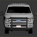 White Sheriff Pickup Truck With Roof Mounted Lights And Green Stripes