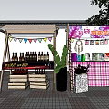 Vibrant Commercial Street With Outdoor Wine Stalls Colorful Banners Handicrafts And Flower Accessories