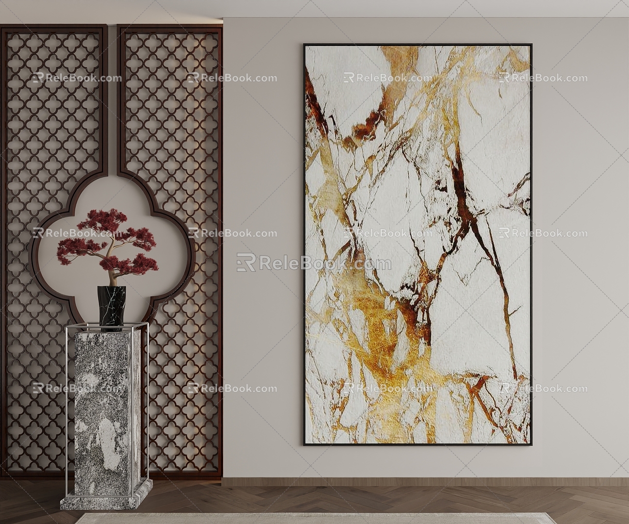 New Chinese Decorative Painting 3d model