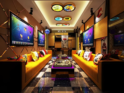 Modern KTV Box Theme Room 3d model Modern KTV Box Theme Room 3d model