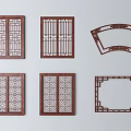 Chinese window hollowed-out window grilles 3d model