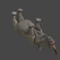 Realistic 3D Rhinoceros Model With Detailed Skin Texture And Horns