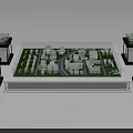 High Quality Commercial Equipment Exhibition Model With Display Stands And Lighting Structures 3d model