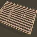 Natural Wooden Bed Frame With Slatted Design For Sturdy Mattress Support