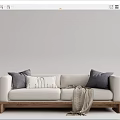 Nordic Double Sofa Multiplayer Sofa 3d model