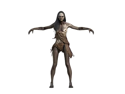 Female zombie zombie mummy 3d model