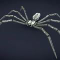 Detailed Mechanical Spider Design With Robotic Legs And Metallic Body Structure 3d model