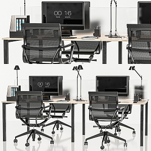 Simple Office Desk and Chair 3d model