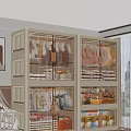 Modern Wardrobe With Glass Doors Hanging Rods Drawers And Organized Storage Shelves