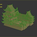 Chinese Traditional Architecture Model With Multiple Tiered Pagoda And Classic Roof Design
