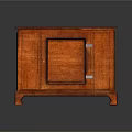 Classic Brown Wooden Cabinet With Single Door And Sturdy Legs Wood Grain Design