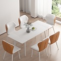 Modern dining table multi-person dining table 3d model