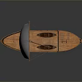 Handcrafted Wooden Sailboat Model With White Sail And Intricate Hull Details