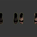 Women's Black Strappy Sandals With Heels For Daily Casual Wear