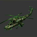 Camouflage Military Helicopter With Twin Rotor And Detailed Fuselage Design