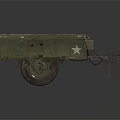 Vintage Green Military Trailer With Canvas Cover Wheel Hitch And Star Emblem