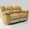 Stylish Beige Leather Sofa Set With Comfortable Armrests And Soft Cushioned Seats