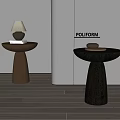 poliform Modern Side Table Solid Wood Side Table Lamp 3d model