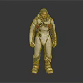 Game Movie Character Astronaut in White Spacesuit with Helmet and Gear Details 3D Rendered