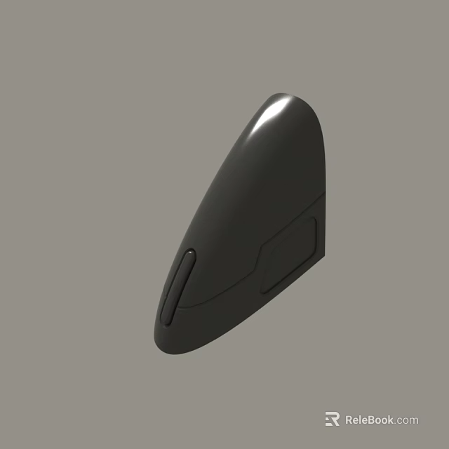Sleek Black Ergonomic Computer Mouse With Smooth Surface And Groove Design 3d model