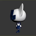 Cartoon Olympic Mascot Character With Blue White Design Cat Like Look And Big Eyes