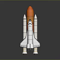 Detailed Space Shuttle Model With Orange External Tank White Orbiter And Solid Rocket Boosters 3d model