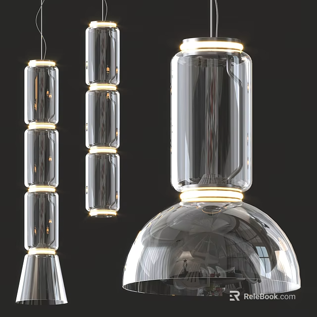 Modern Transparent Glass Ceiling Light With Sleek Minimalist Design For Living Room 3d model 