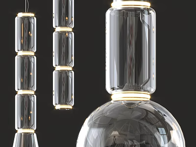 Modern Transparent Glass Ceiling Light With Sleek Minimalist Design For Living Room 3d model