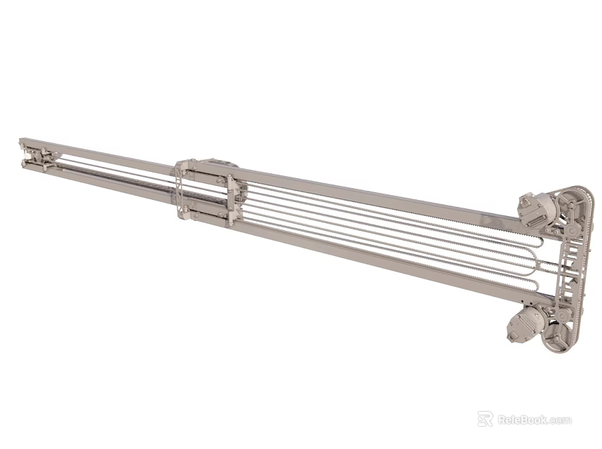 Stainless Steel Retractable Clothes Drying Rack With Multiple Hanging Bars 3d model 