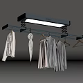 Ceiling Mounted Electric Clothes Drying Rack With LED Light And Hanging Garments 3d model