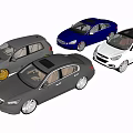 Multiple Cars in Different Colors and Models Displayed on Gray Surface Top View