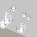 Modern White Downlights And Spotlights With Square Design For Ceiling Lighting 3d model