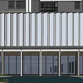 Modern Urban Commercial Complex with High Rise Buildings Central Plaza Green Spaces and Water Features