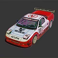 Acura White And Red Race Car With Rear Spoiler And Real Art Oil Design