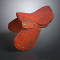 Equestrian Sports Equipment Red Leather Saddle with Stitched Design for Horse Riding